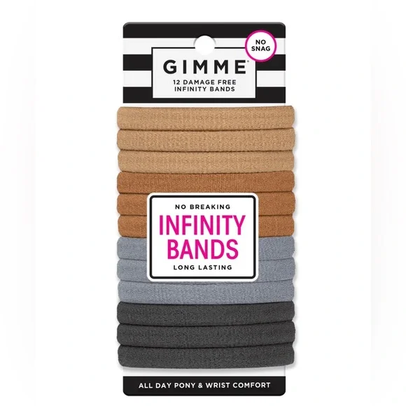 4/$20 Gimme Medium Fit Ponytail Holder Hair Tie, Neutral Colors, 12 Ct - Picture 1 of 3